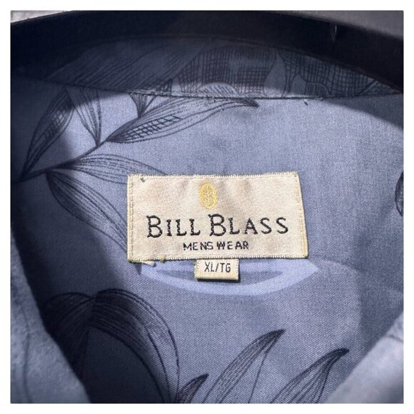 Vintage blue Hawaiian shirt‎ Bill Blass XL Floral Tropical Design - Picture 3 of 4